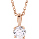 14K Rose Gold 3/4 CT Lab-Grown Diamond 18" Necklace