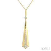 1/4 Ctw Tapered Drop Round Cut Diamond Fashion Pendant in 14K Yellow Gold