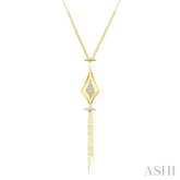 1/8 Ctw Chain Drop Round Cut Diamond Fashion Pendant in 14K Yellow Gold