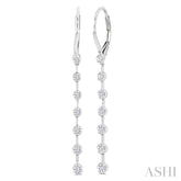 1/2 Ctw Round Cut Diamond Fashion Long Earrings in 14K White Gold