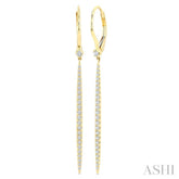1/3 Ctw Round Cut Diamond Fashion Long Earrings in 14K Yellow Gold