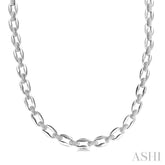 1/4 Ctw Round Cut Diamond Bold Oval Link Fashion Necklace in Sterling Silver