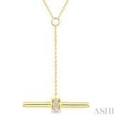 1/10 Ctw Round Cut Diamond T-Bar Fashion Necklace in 10K Yellow Gold