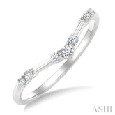 1/10 Ctw Chevron Round Cut Diamond Fashion Band in 14K White Gold