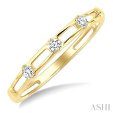 1/10 Ctw Open Window Frames Round Cut Diamond Stackable Fashion Band in 14K Yellow Gold