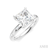 1/3 Ctw Akari Princess Shape Baguette and Round Cut Diamond Semi Mount Engagement Ring in 14K White Gold
