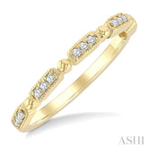 1/10 Ctw Bar Link Round Cut Diamond Stackable Fashion Band in 14K Yellow Gold