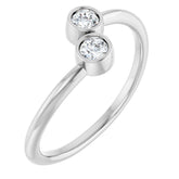 14K White Gold 1/5 CTW Natural Diamond Two-Stone Ring