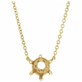 14K Yellow Gold 5 mm Round Solitaire 18" Necklace Mounting