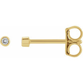 14K Yellow Gold .03 CTW Natural Diamond Micro Bezel-Set Earrings