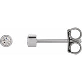 14K White Gold .05 CTW Natural Diamond Micro Bezel-Set Earrings