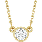 14K Yellow Gold Stuller Lab-Grown Moissanite Solitaire 18" Necklace
