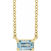 14K Yellow Gold Natural Aquamarine 18" Necklace