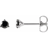 14K White Gold 1/5 CTW Natural Black Diamond Earrings