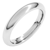 Platinum 3 mm Comfort-Fit Half Round Band Size 10