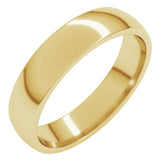 14K Yellow Gold 4.5 mm Lightweight Comfort-Fit Half Round Band Size 10.5