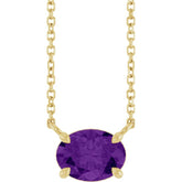 14K Yellow Gold Natural Amethyst 18" Necklace