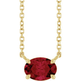 14K Yellow Gold Lab-Grown Ruby 18" Necklace