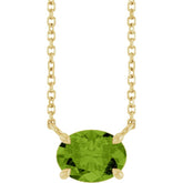 14K Yellow Gold Natural Peridot 18" Necklace