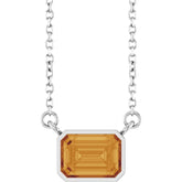 Sterling Silver Natural Citrine 18" Necklace