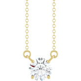14K Yellow Gold 3/4 CT Lab-Grown Diamond Solitaire 18" Necklace
