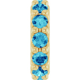 14K Yellow Gold Natural Blue Zircon Spacer Charm/Pendant