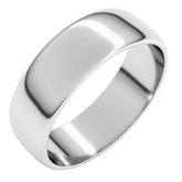 14K White Gold 6 mm Lightweight Half Round Band Size 10