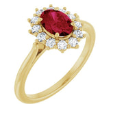 14K Yellow Gold Lab-Grown Ruby & 1/3 CTW Lab-Grown Diamond Ring