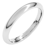 14K White Gold 2.5 mm Comfort-Fit Half Round Band Size 7