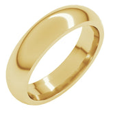 18K Yellow Gold 5 mm Comfort-Fit Half Round Band Size 8