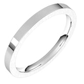 Sterling Silver 2 mm Comfort-Fit Flat Band Size 9.5