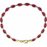 14K Yellow Gold Lab-Grown Ruby 7 1/4" Bracelet