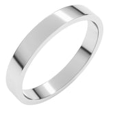 10K White Gold 3 mm Flat Band Size 5.5