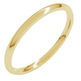 10K Yellow Gold 1.5 mm Lightweight Comfort-Fit Half Round Band Size 6.5