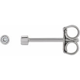 14K White Gold .03 CTW Natural Diamond Micro Bezel-Set Earrings