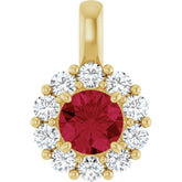14K Yellow Gold Lab-Grown Ruby & 1/3 CTW Lab-Grown Diamond Pendant