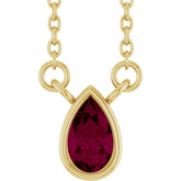 14K Yellow Gold Natural Mozambique Garnet 18" Necklace