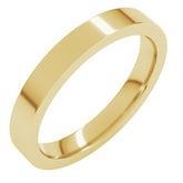 10K Yellow Gold 3 mm Comfort-Fit Flat Band Size 9.5