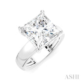1/8 Ctw Princess Shape Round Cut Diamond Semi-Mount Engagement Ring in 14K White Gold