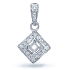 0.06ct 14k White Gold Diamond Semi-mount Pendant 0.06ct 14k White Gold Diamond Semi-mount Pendant