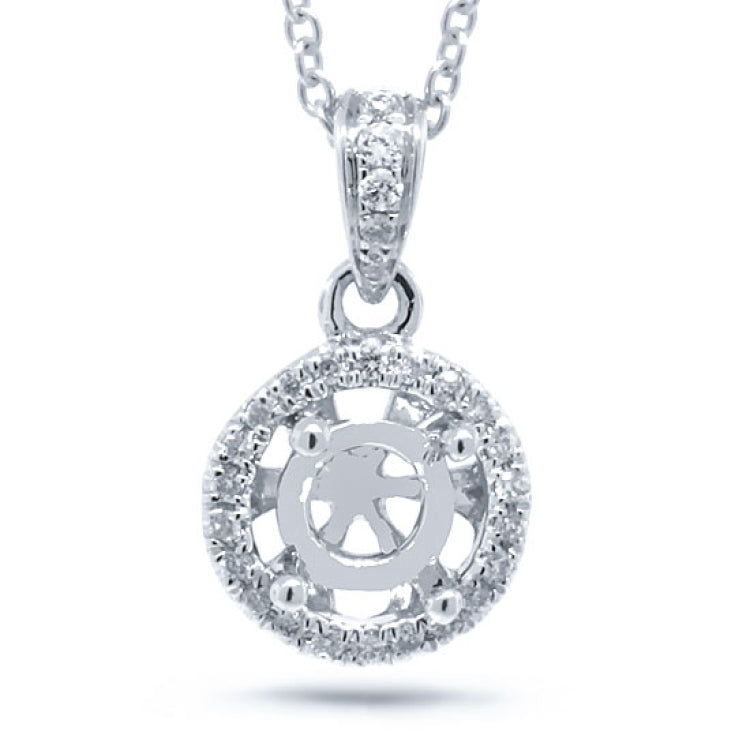 0.07ct 14k White Gold Diamond Semi-mount Pendant 0.07ct 14k White Gold Diamond Semi-mount Pendant