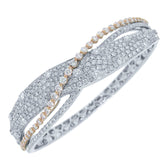 5.14ct 18k Two-tone Rose Gold Diamond Bridge Bangle