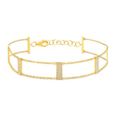 0.40ct 14k Yellow Gold Diamond Ladder Bracelet