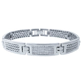 3.20ct 14k White Gold Diamond Men's Invisible Bracelet
