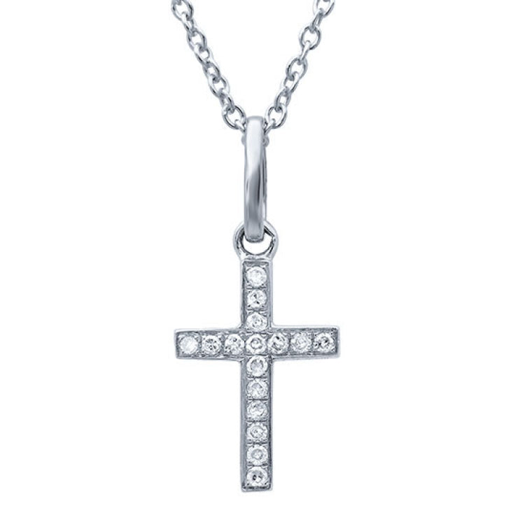 0.06ct 14k White Gold Diamond Cross Necklace 0.06ct 14k White Gold Diamond Cross Necklace