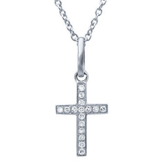 0.06ct 14k White Gold Diamond Cross Necklace 0.06ct 14k White Gold Diamond Cross Necklace