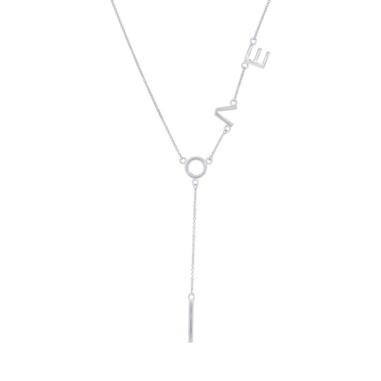 0.04ct 14k White Gold Diamond "Love" Necklace 0.04ct 14k White Gold Diamond "Love" Necklace
