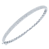 0.85ct 14k White Gold Diamond Pave Bangle