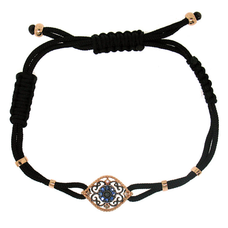 0.05ct Diamond & 0.13ct Blue Sapphire 14k Rose Gold Eye Bracelet 0.05ct Diamond & 0.13ct Blue Sapphire 14k Rose Gold Eye Bracelet