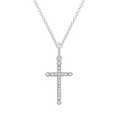 0.07ct 14k White Gold Diamond Cross Necklace 0.07ct 14k White Gold Diamond Cross Necklace